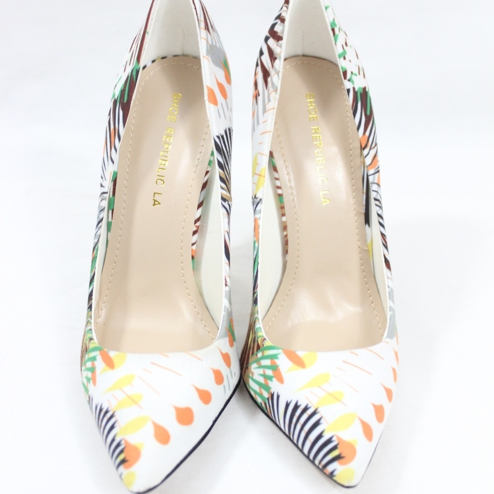 Pointy Toe Multi Colored Stiletto High Heel Pumps - Picture 3 of 4